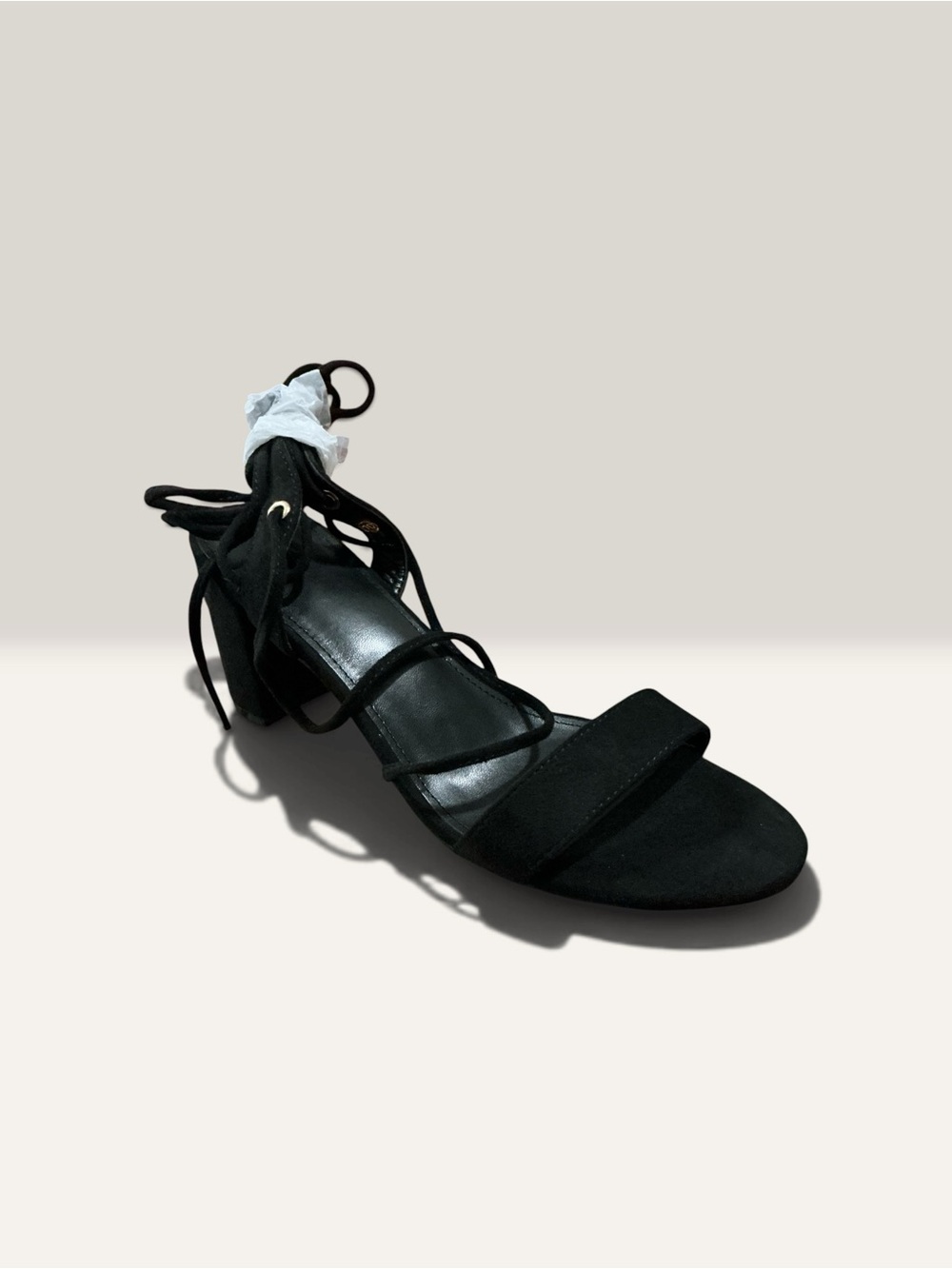 Black Strappy Block Heel Sandal - Women